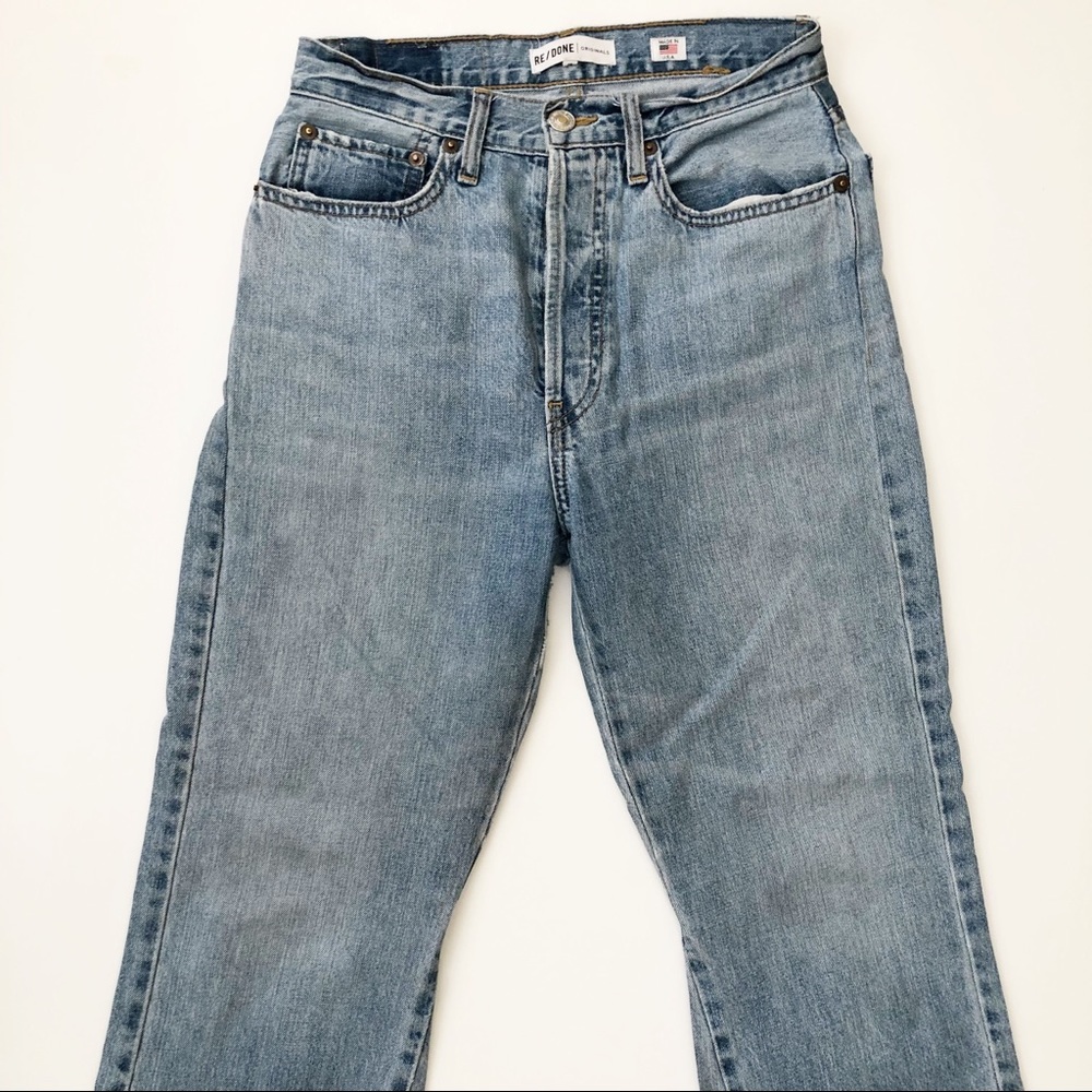 Re/done Originals High Rise Ankle Crop Flare Jeans - Picture 2 of 7